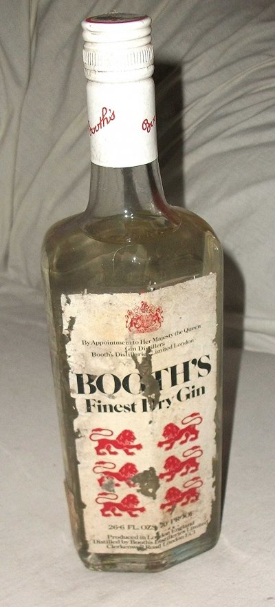 Booth's Finest Dry Gin.  1970s.