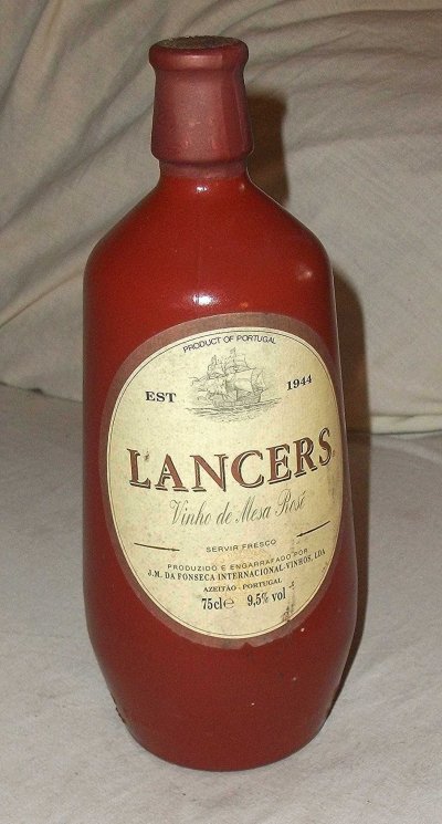 LANCERS Rose Wine.  J.M.Da Fonseca, Portugal.  1980s / 90s. 