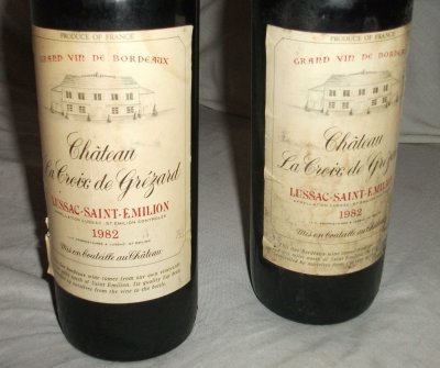 Chateau La Croix de Grezard.  Lussac-Saint-Emilion.  1982.  2 Bottles. 