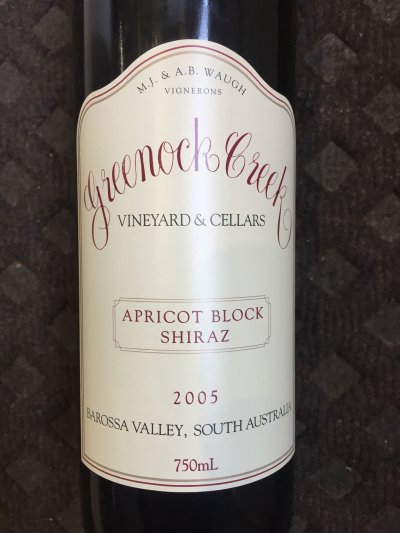Greenock Creek, Apricot Block Shiraz, South Australia, Barossa Valley, Australia 2005