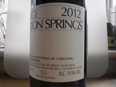 Magnum, Ridge, Lytton Springs Zinfandel, California, Napa Valley, United States, AVA