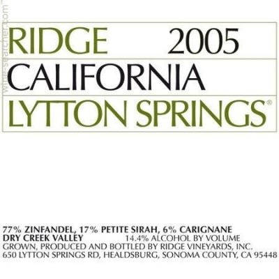 Ridge, Lytton Springs, California, Sonoma Coast, United States, AVA