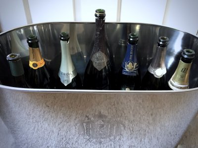 Silverplated 12 bottle Bollinger/Napoleon Champagne/Wine cooler 