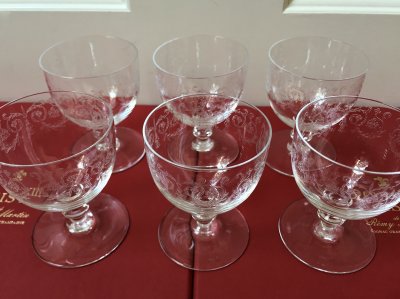 6 Baccarat Port glasses - Handmade in France