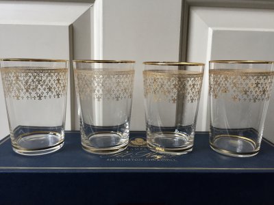 4 Baccarat 24k gold/crystal Highball glasses , NV