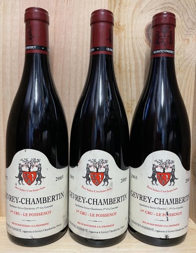3 bot Geantet Pansiot, Gevrey Chambertin 1er Cru Poissenot 2005