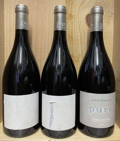 3 bt Chateauneuf Du Pape “PURE”, Domaine de la Barroche ( 2 x 2009 and 1 x 2004)