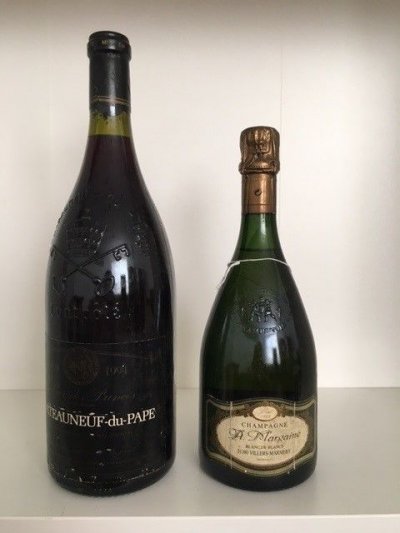 Mixed Dinner Party Lot: 1989 Blanc de Blancs Brut, A. Margaine & 1994 Chateauneuf-du-Pape, Cellier des Princes