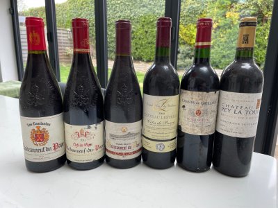 Mixed French Bordeaux & Chateauneuf du Pape  Bottles