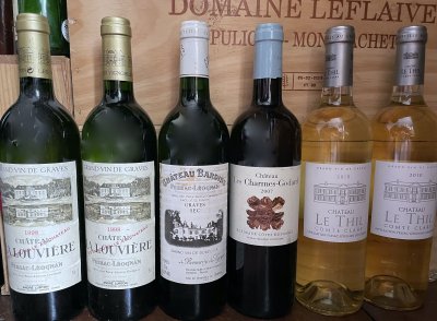 6 bottles Bordeaux white - 1998 Chateau La Louviere, Pessac-Leognan etc.