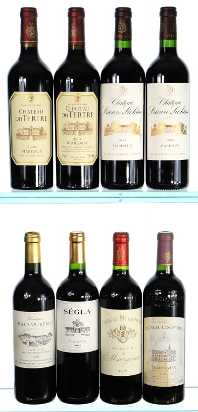 Mixed lot of Margaux, 2002 through 2006
