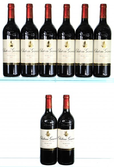 Mixed lot of Chateau Giscours 3eme Cru Classe, Margaux, 2003 through 2007 