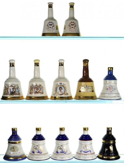 Mixed Case of Bell's Commemorative Ceramic Decanters