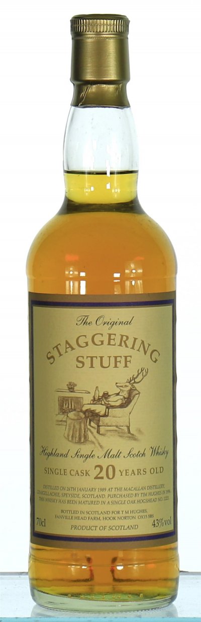 Staggering Stuff Malt Whisky, 20 Years, Distilled by the Macallan Distillery