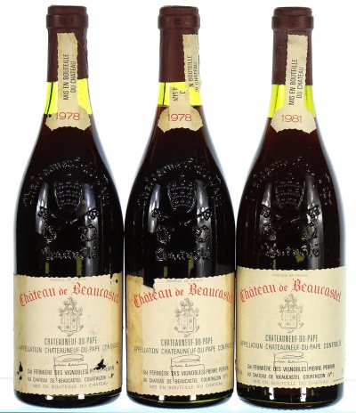 1978/1981 Vertical of Chateau de Beaucastel Rouge, Chateauneuf-du-Pape