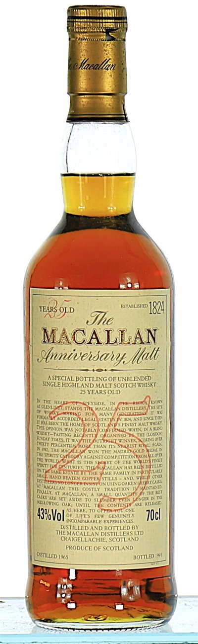 Macallan, Highland Single Malt Anniversary Malt 25YO 1965, Speyside