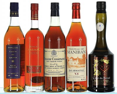 Mixed Lot of Armagnac, Cognac and Calvados Liqueur