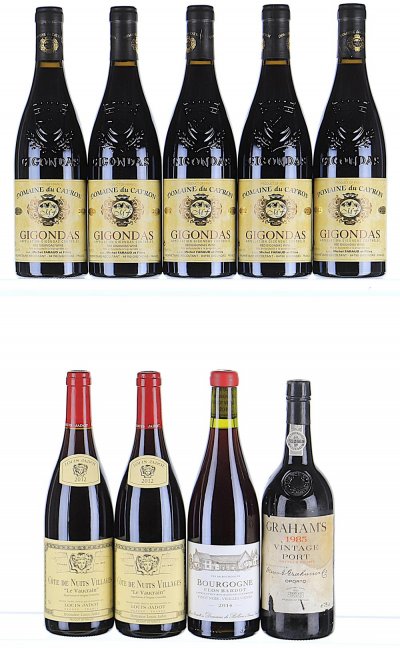 1985/2014 Mixed Lot of Red Burgundy, Rhone & Port