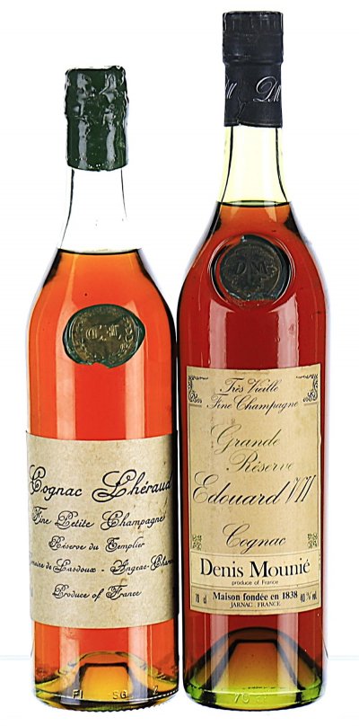 Mixed Lot of Fine Champagne Cognac from Lheraud and Denis Mounie 