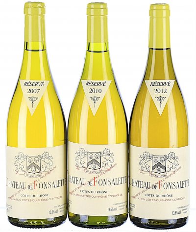 2007/2012 Mixed Lot of Chateau de Fonsalette, Cotes du Rhone, Blanc - In Bond