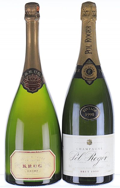 Mixed Lot of 1990 Pol Roger and NV Krug, Grande Cuvee (Magnums)