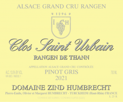 Domaine Zind Humbrecht, Thann Clos Saint Urbain Pinot Gris, Rangen