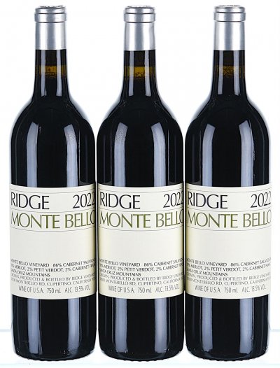Ridge, Monte Bello Cabernet Sauvignon, Santa Cruz Mountains - In Bond