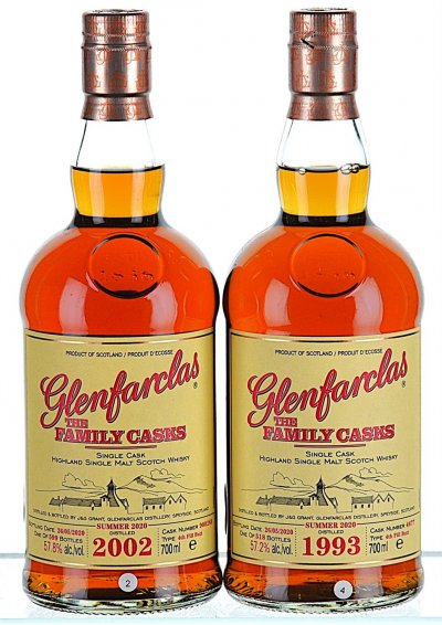 1993/2002 Pair of Glenfarclas, Highland Single Malt The Family Casks - In Bond