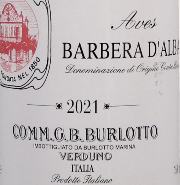 Comm. G.B. Burlotto, Barbera d'Alba, Aves