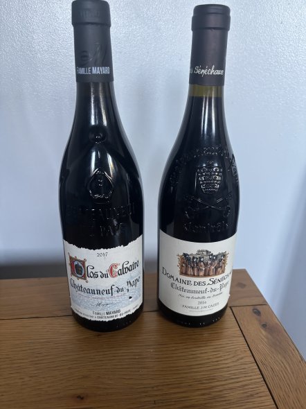 Duo of Chateauneuf du Pape Domaine des Senechaux 2016 and  Clos du Calvarie 2017