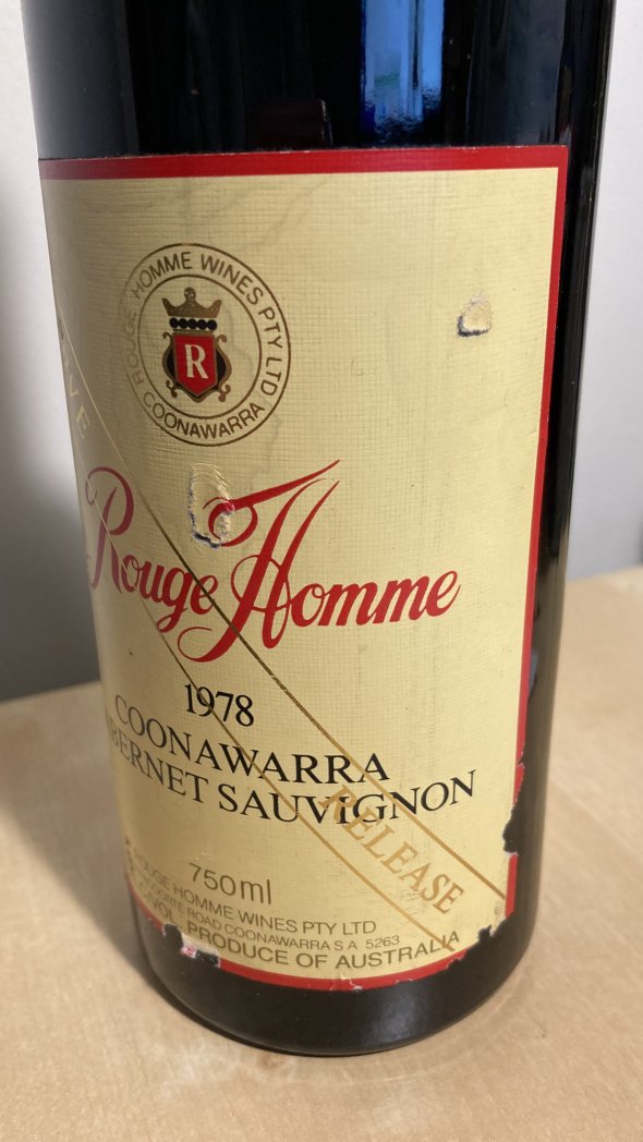 Rouge Homme Coonawarre Cabernet Sauvignon 1978