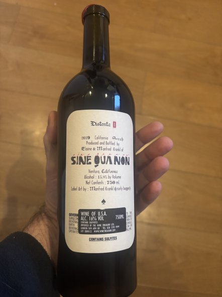 Sine Qua Non Distenta I  98+ WA 98+ Jeb Dunnuck
