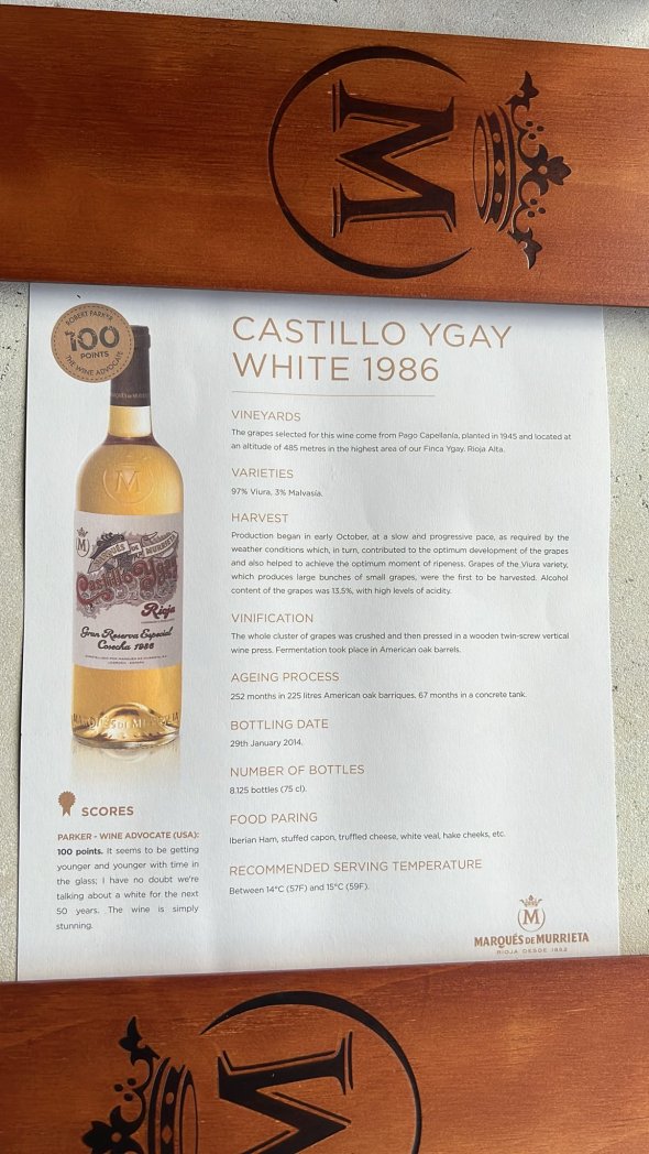 Castillo Ygai Marques de Murrieta White 1986