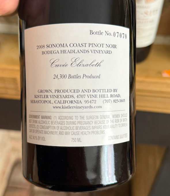 Kistler, Cuvee Elizabeth, Sonoma Coast