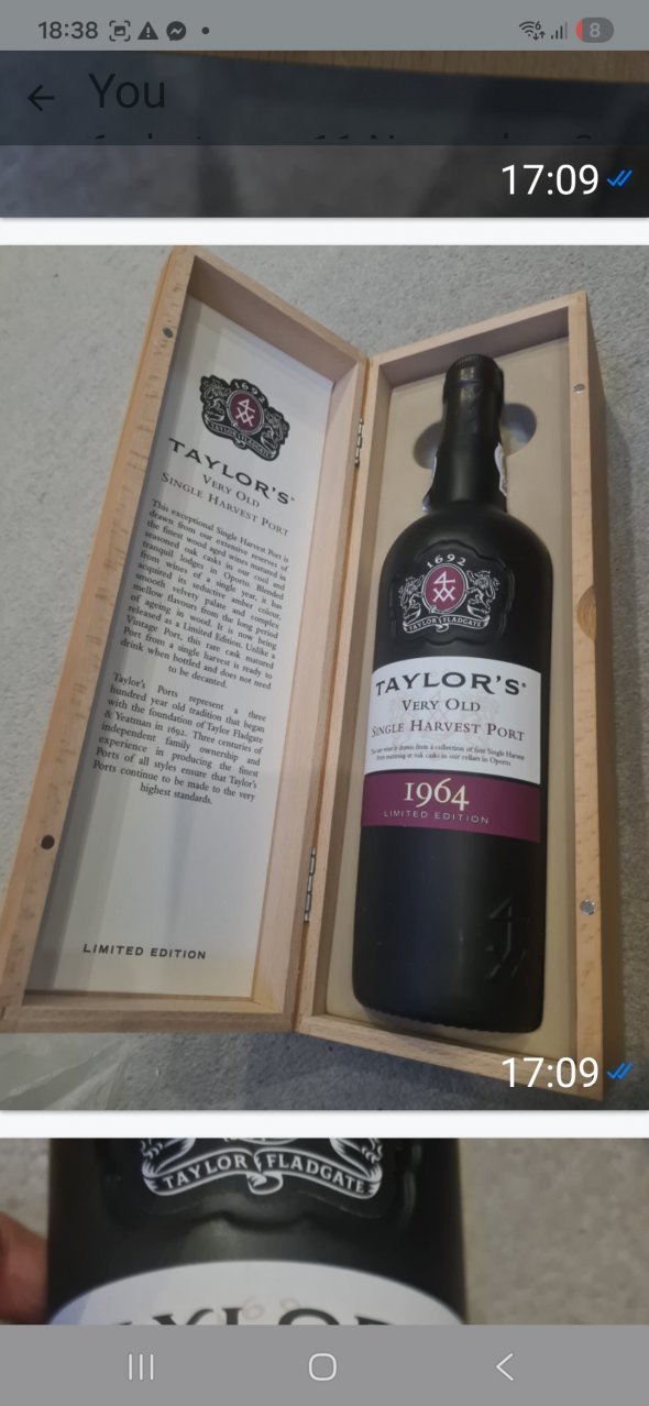 Taylors very old single harvest limited edition 1964 port