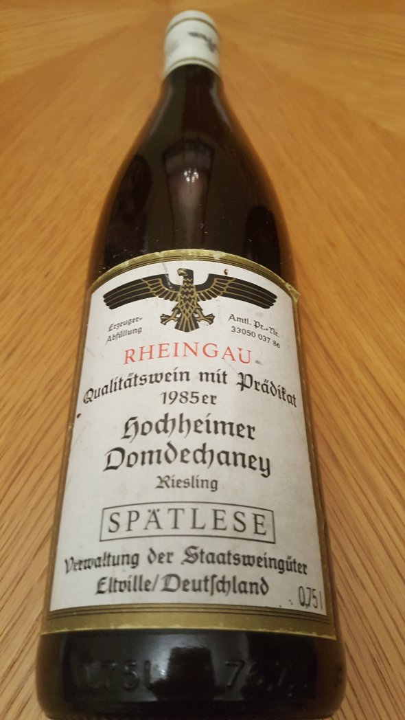 Riesling Rheingau Hochheimer Domdechaney 1985