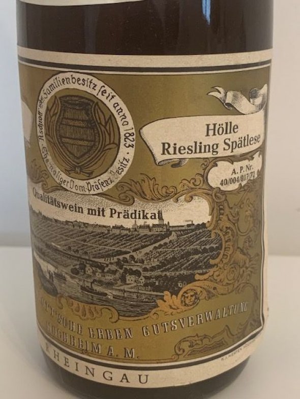 Weingut Geheimrat Aschrott'sche Erben Hochheimer Holle Riesling Spatlese, (pre-xmas via special delivery)Rheingau