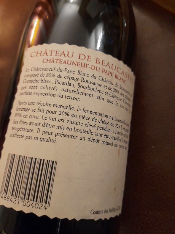 Chateau de Beaucastel Blanc, Chateauneuf-du-Pape