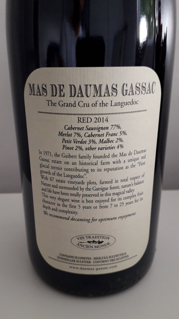 Mas de Daumas Gassac, Rouge, Saint-Guilhem-le-Desert IGP
