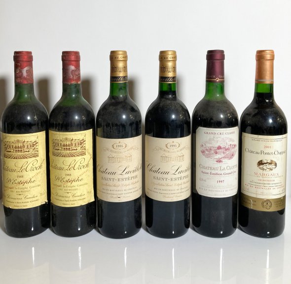 Mixed lot of Bordeaux wines 1988/1995/1997/2001
