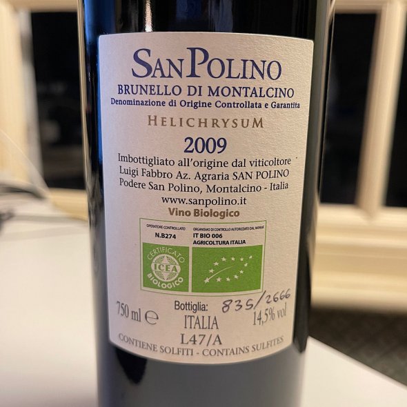 San Polino, Brunello di Montalcino, Helichrysum 97 Points