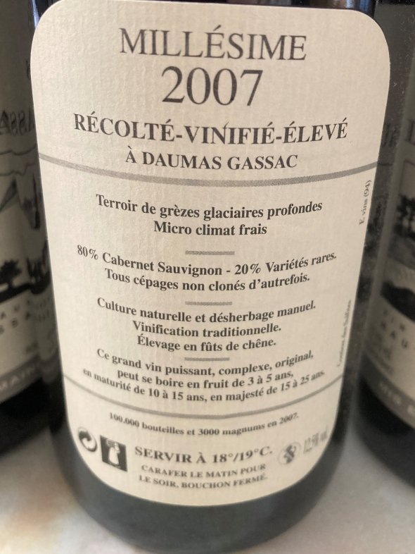 Mas du Domaine Gassac Rouge, Famille Guibert, Haute Valle&eacute; du Gassac 