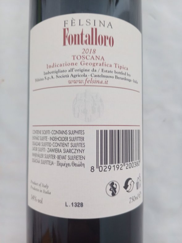 Felsina, Fontalloro, IGT Robert Parker 95 Suckling 94