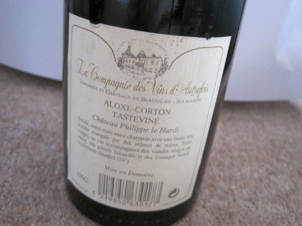 Ch&acirc;teau Philippe Le Hardi, Aloxe-Corton, Tastevinage