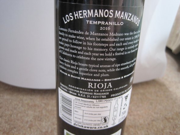 Bodegas Manzanos, Los Hermanos Manzanos Rioja Tempranillo