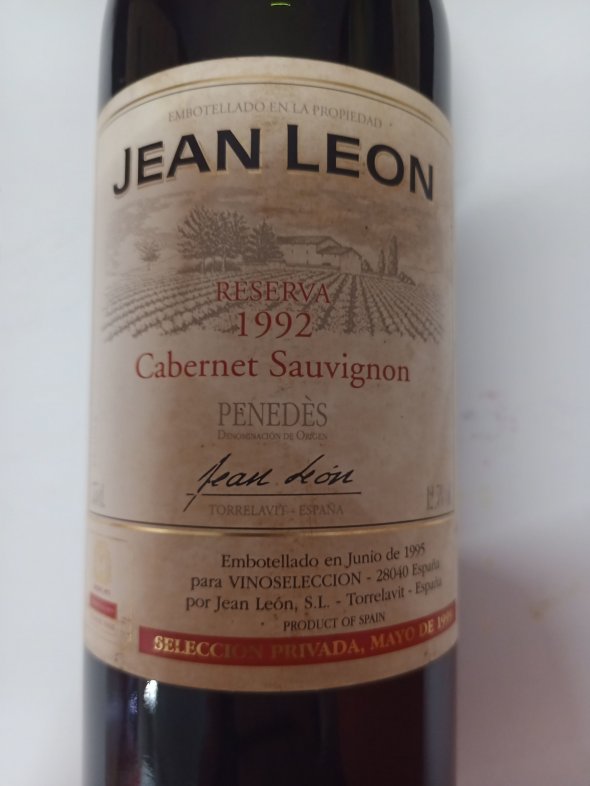 Jean Leon Reserva 1992 (Booking) Cabernet Sauvignon