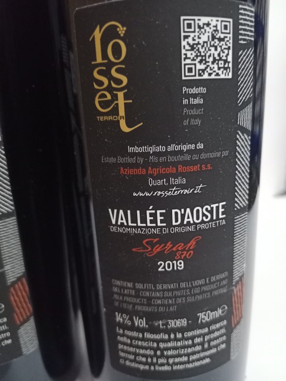 Syrah 870 Rosset,Valle d&rsquo;Aosta,Tuscany