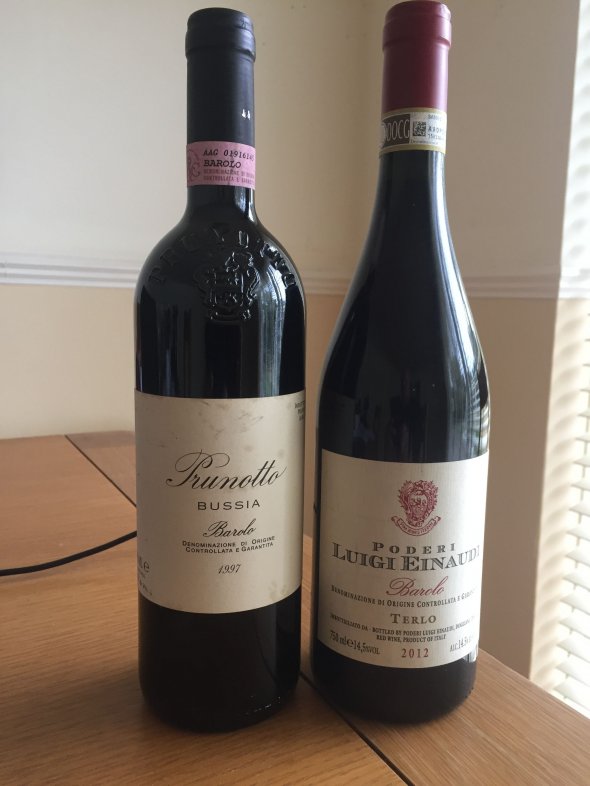 Prunotto Bussia Barolo 1997 and Einaudi Barolo 2013