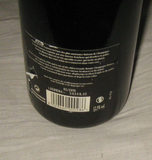 Lanson Black Label Brut Champagne.  2010.