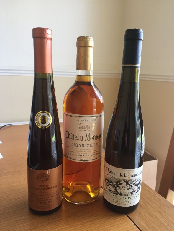 Mixed sweetie selection including Trockenbeerenauslese.